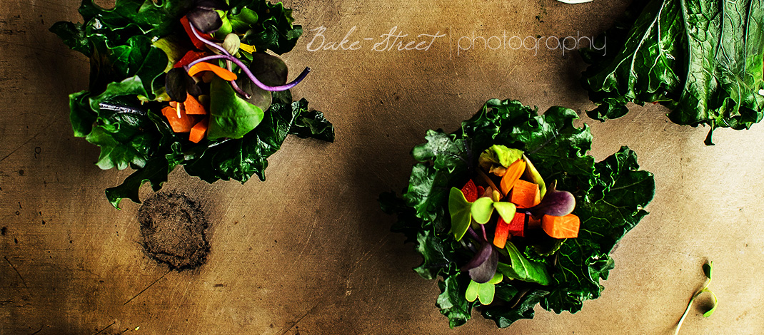 Rollos de Kale con salsa de macadamia y lima