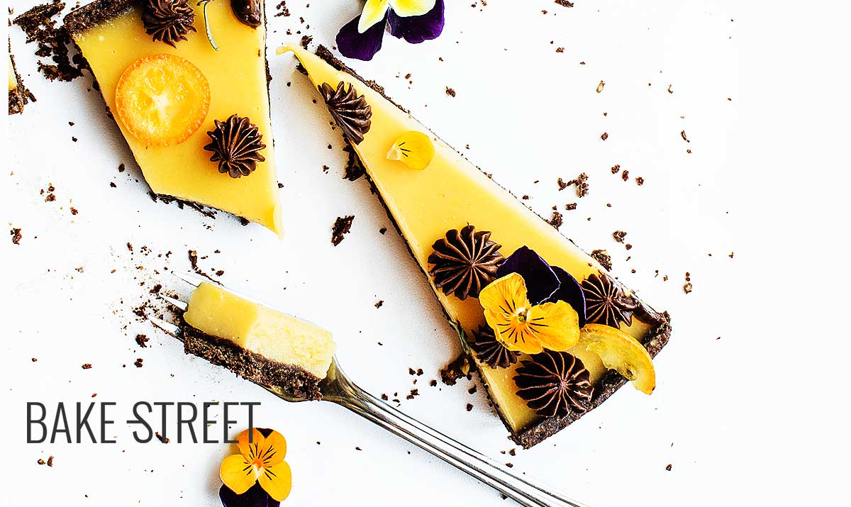 Orange, apricot and chocolate tart