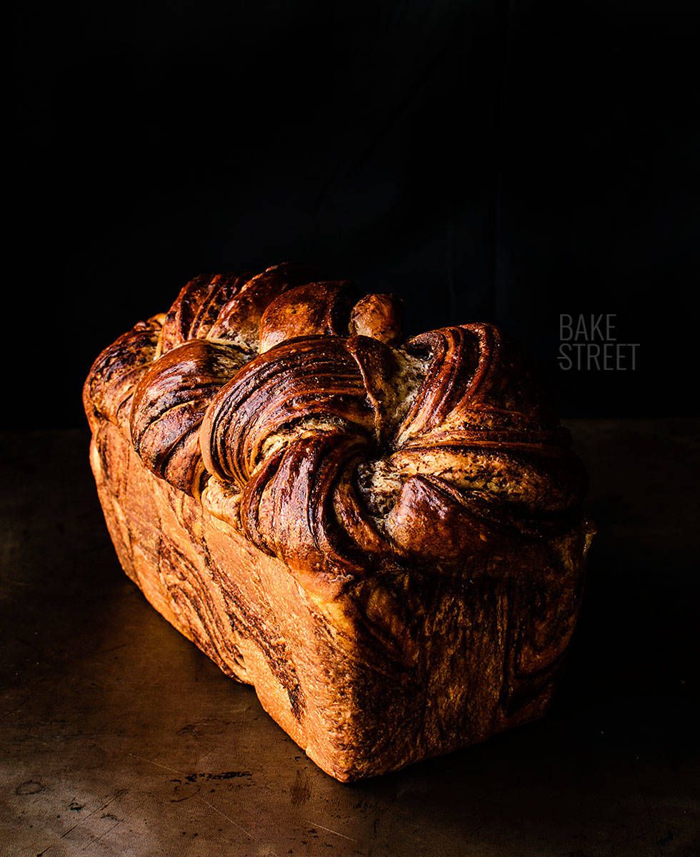 Pan de molde marmolado de chocolate
