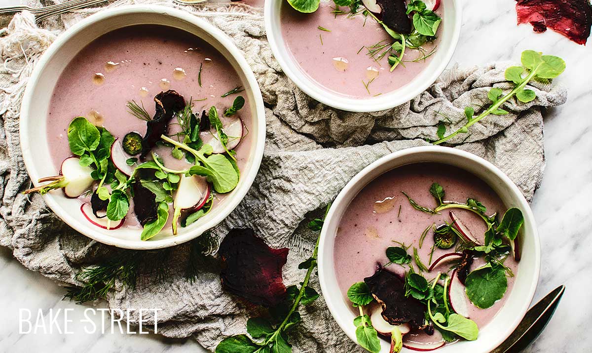 Radish Dashi cream with watercress