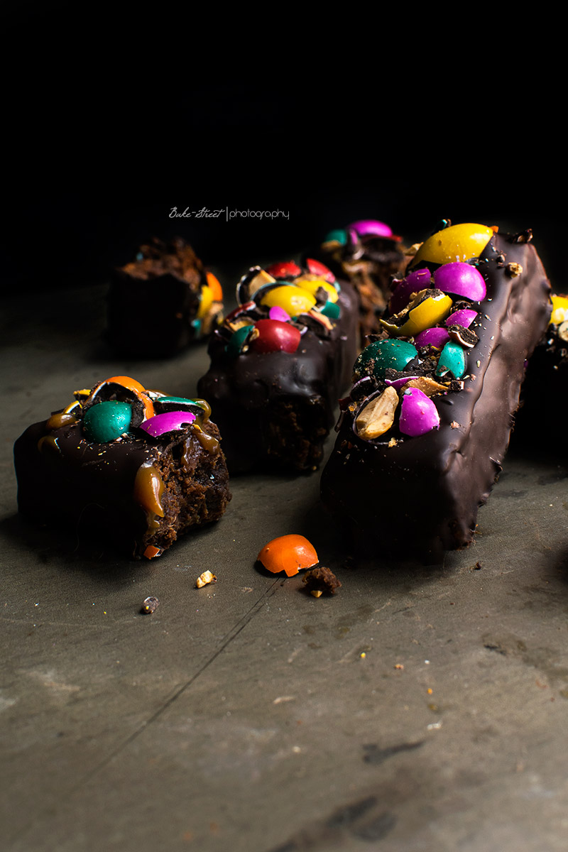 Bars de chocolate y toffee con M&M´s