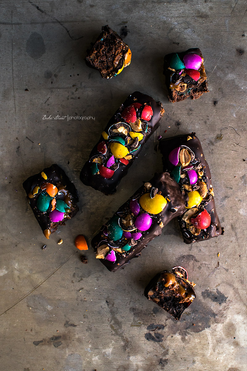 Bars de chocolate y toffee con M&M´s