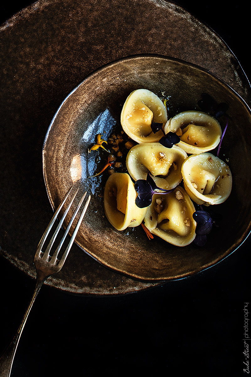 Tortellini de calabaza y sal de trufa blanca