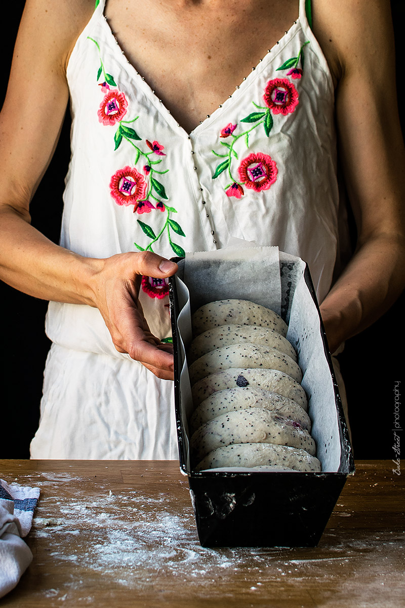 Pan de molde de yogurt, amapola y arándanos-5