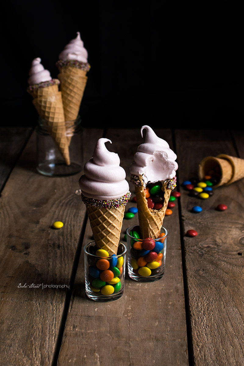 Helados de marshmallows y M&M´s