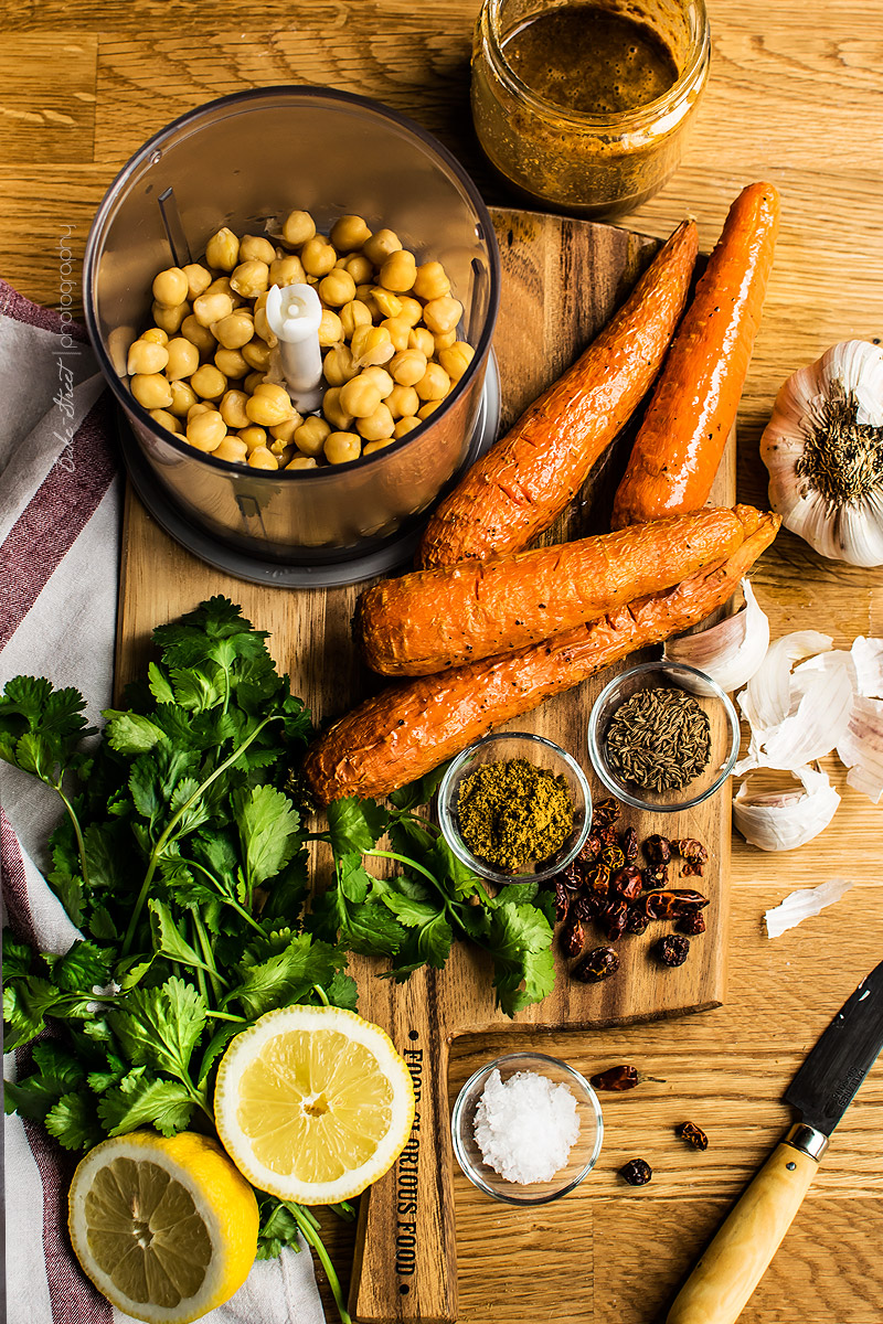 Dip de zanahoria y garbanzo con harissa